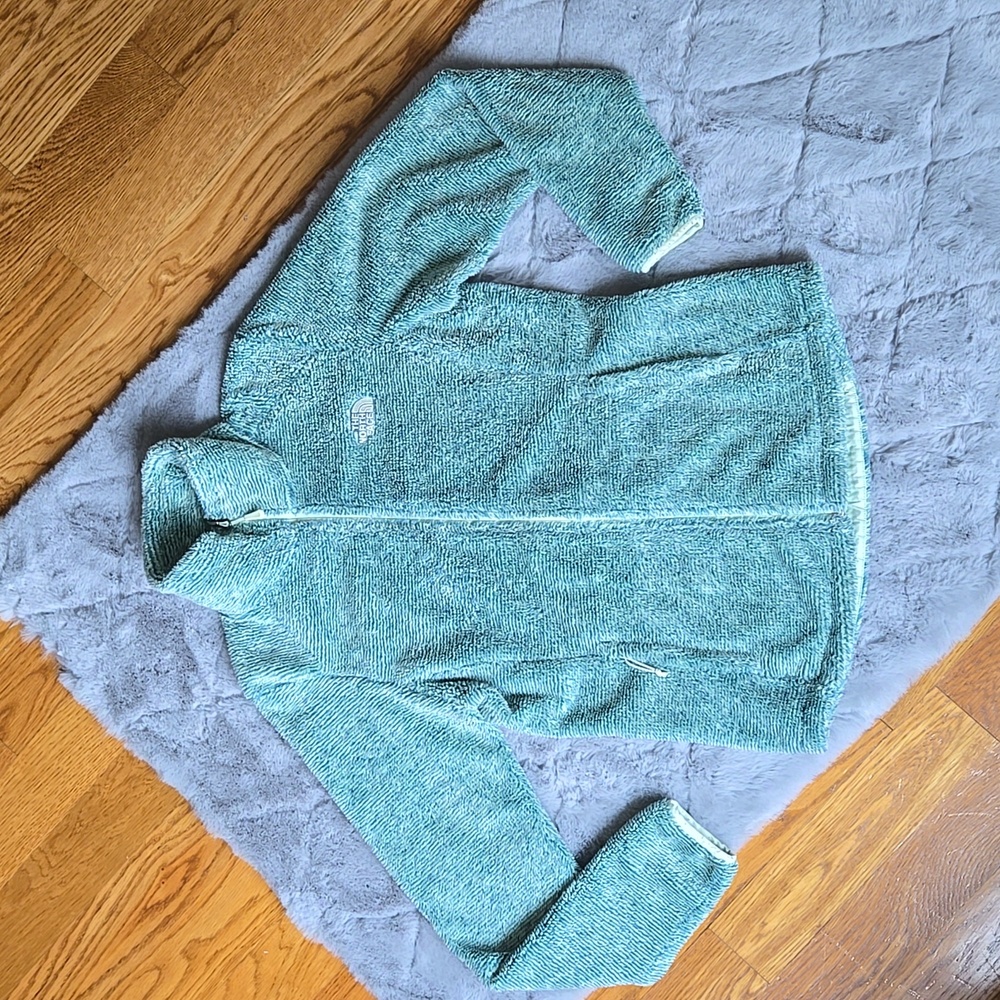 The North Face Green Fuzzy Full Zip Jacket, Women's Medium, Great Condition